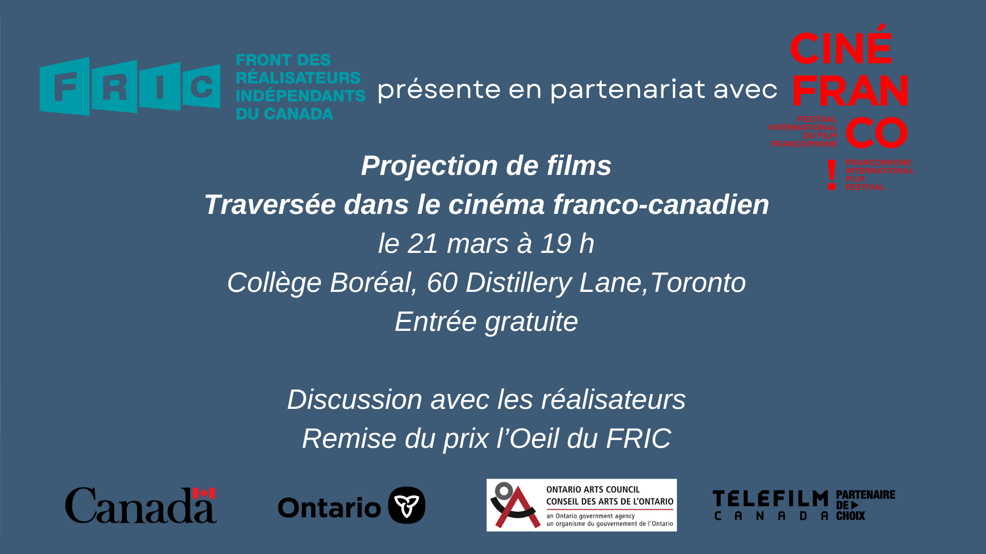Projection de films: « Traversée dans le cinéma franco-canadien »